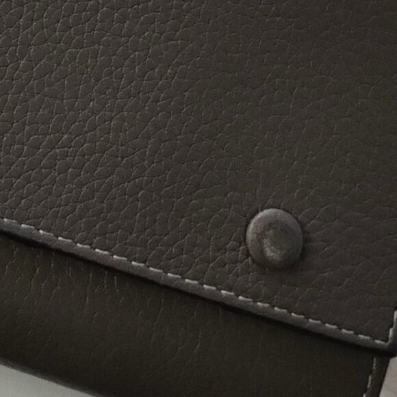 Celine Made in Paris Vintage Gray Flap over long wallet Yellow Interior Old Logo - Picture 2 of 8